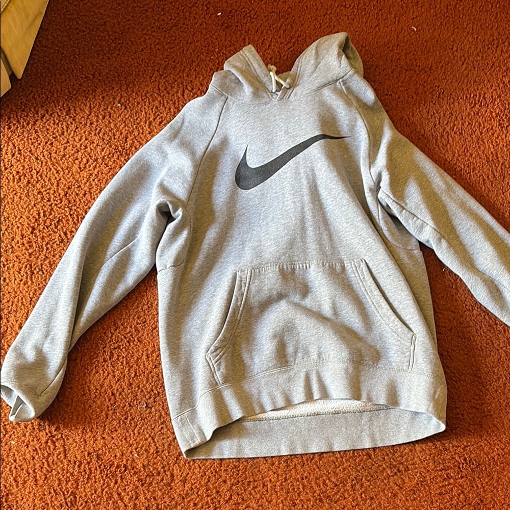Nike Gray and Black Sweater with Iconic Swoosh